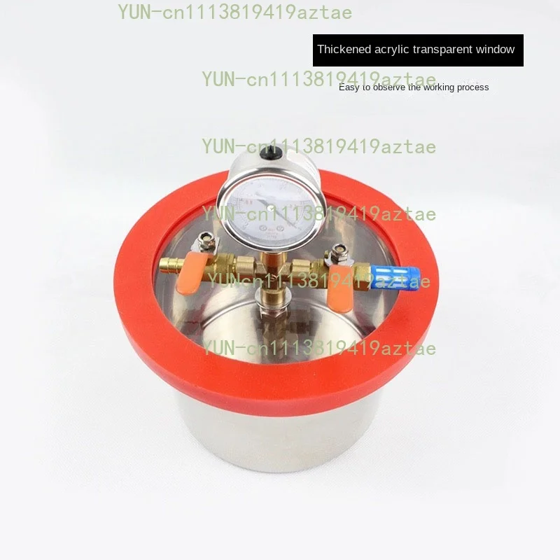 NEW Vacuum degassing chamber 3L stainless steel 20CM diameter epoxy resin vacuum defoaming barrel 12MM thickness acrylic cover