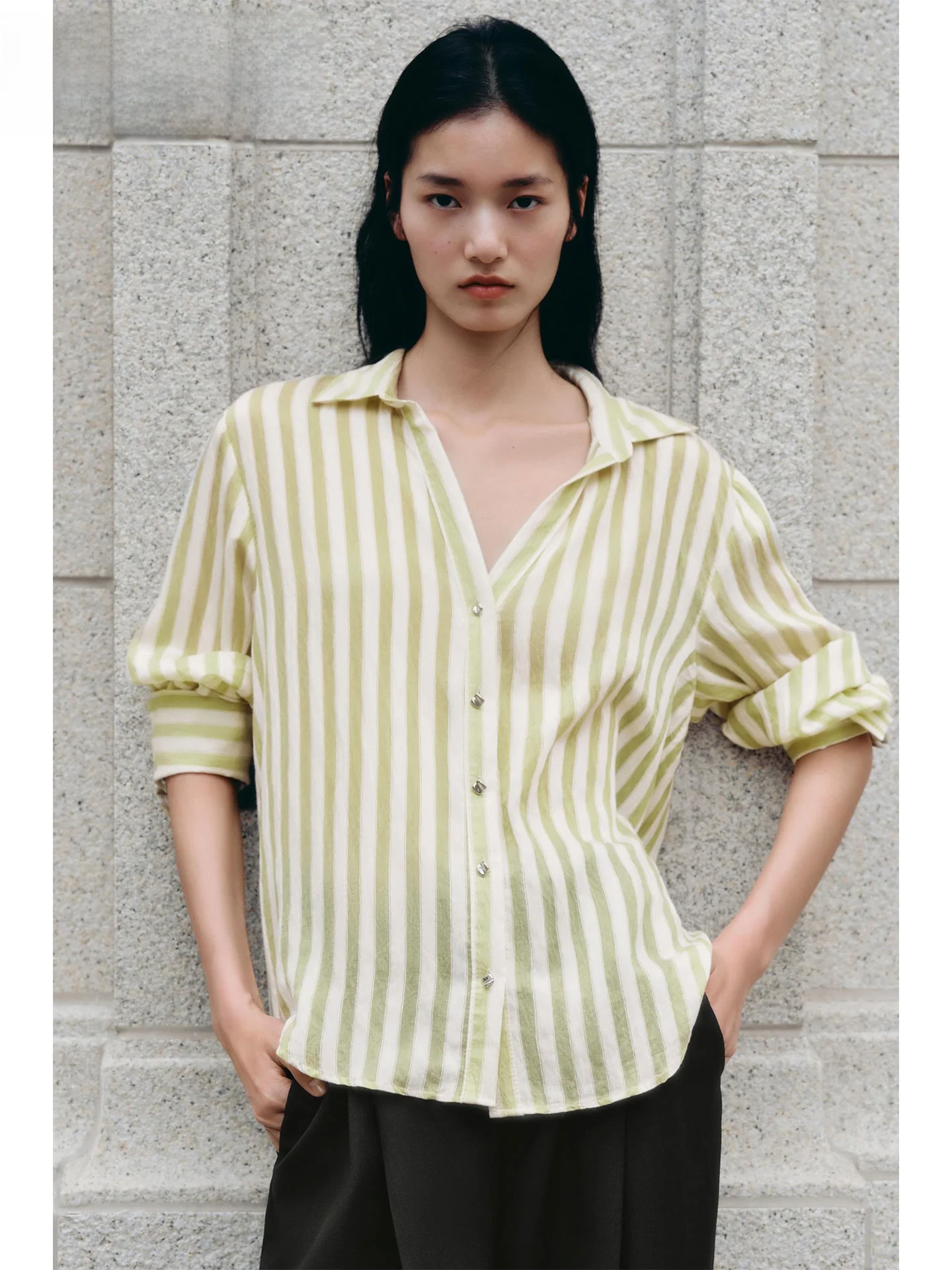 

ZAPRHA Ele Striped Long Sve Повседневная женская одежда осень 2021, модная женская свободная посадка, удобная качественная одежда премиум-класса