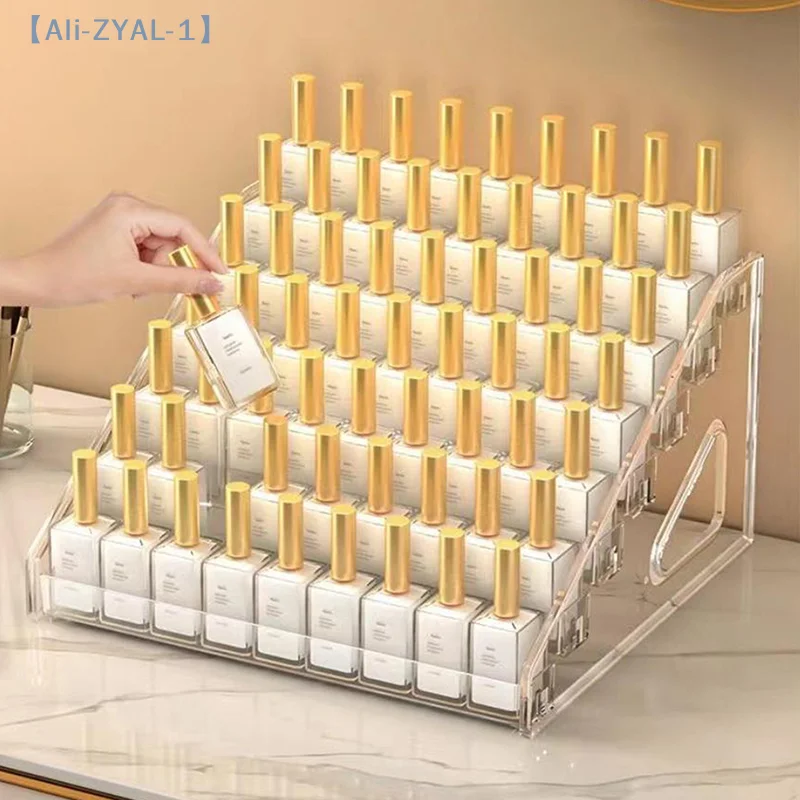 Présentoir de vernis à ongles en acrylique, support de rangement en plastique multicouche, étagère de Gel UV, installation rapide, rangement de manucure cosmétique