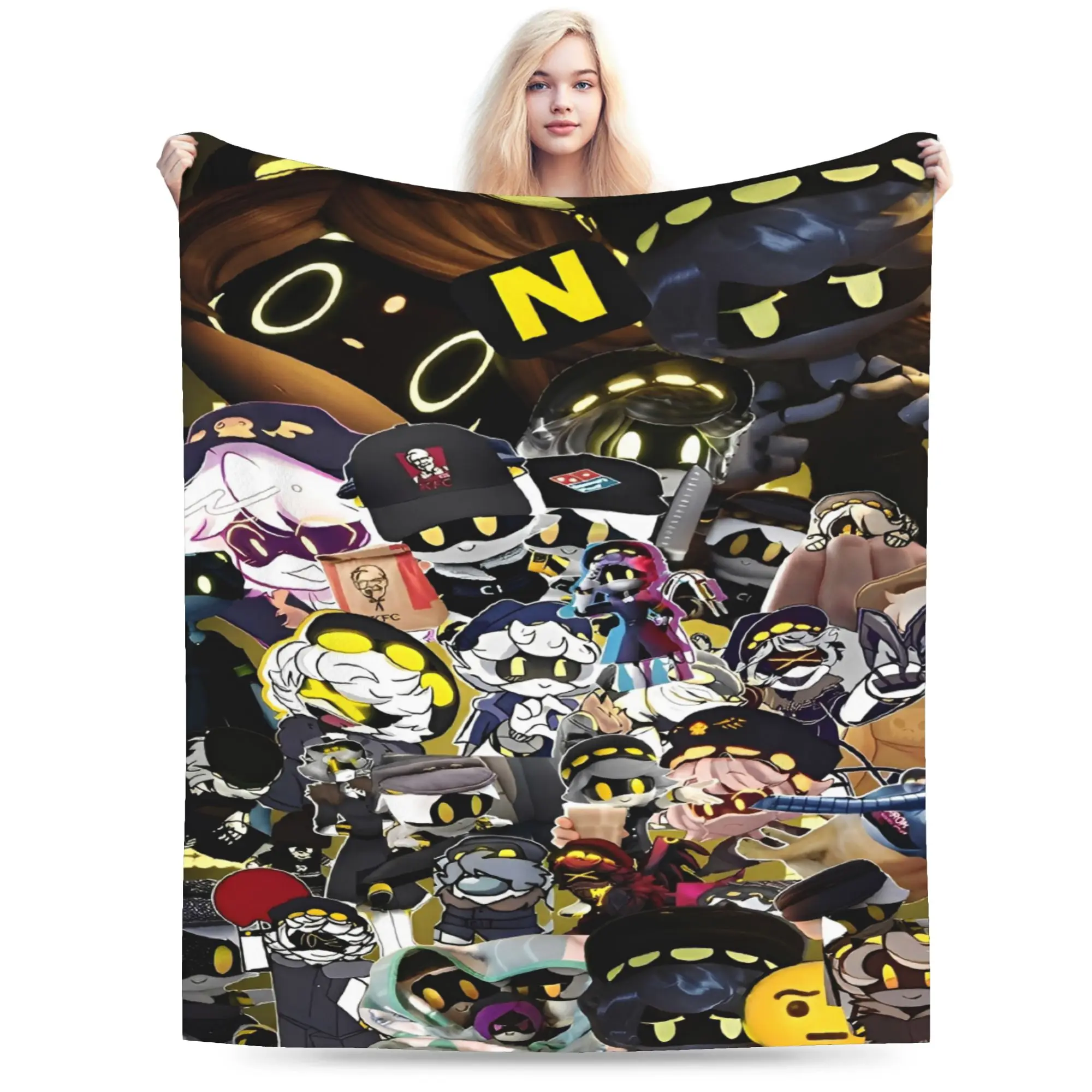Anime Murder Drones Blankets  Travel Flannel Throw Blanket For Outdoor Warm Soft Custom Quality Bedspread Gift Idea