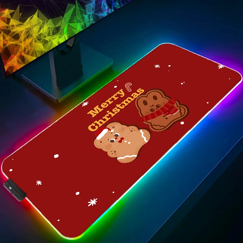 

RGB LED Mousepad Rubber Mouse Pad Gaming Baby Bear Accessories PC Gamer Cabinet Carpets Office Computer Desk Mat Keyboard Pads
