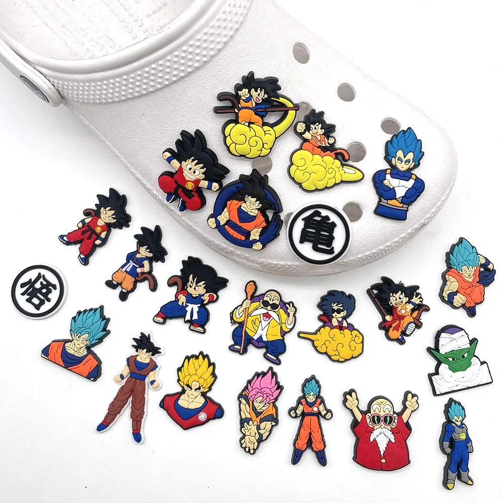 2024 22pcs/set Dragon Ball Shoe Charms Shoe Flower Cartoon Funny Shoe Accessories Fit Croc Clog Decorations Buckle Unisex Gifts