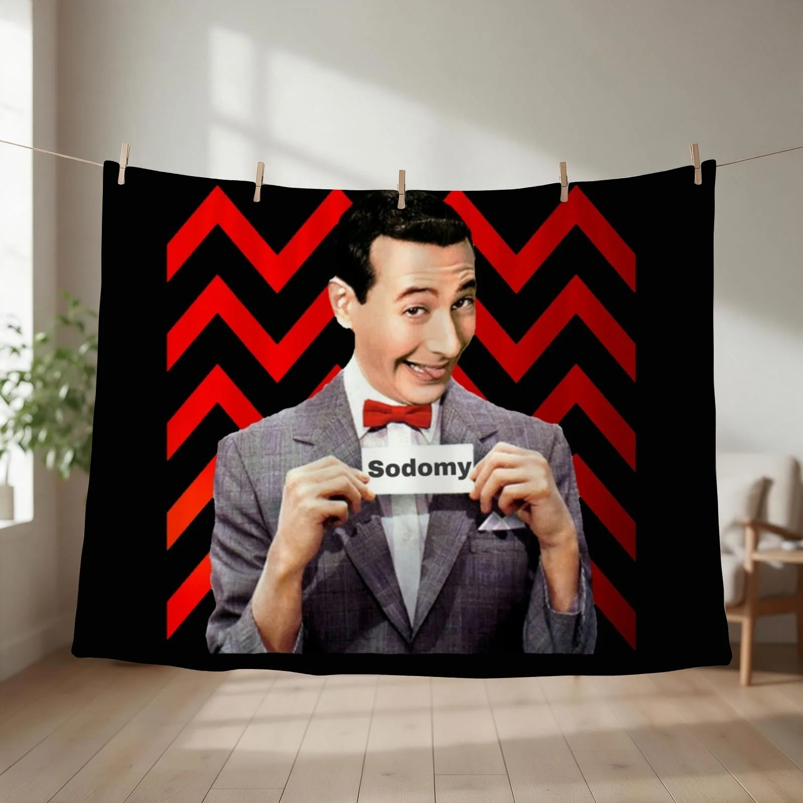 Pee Wee Herman- Sodomy Throw Blanket couch cozy soft plush fuzzy picnic outdoor blanket