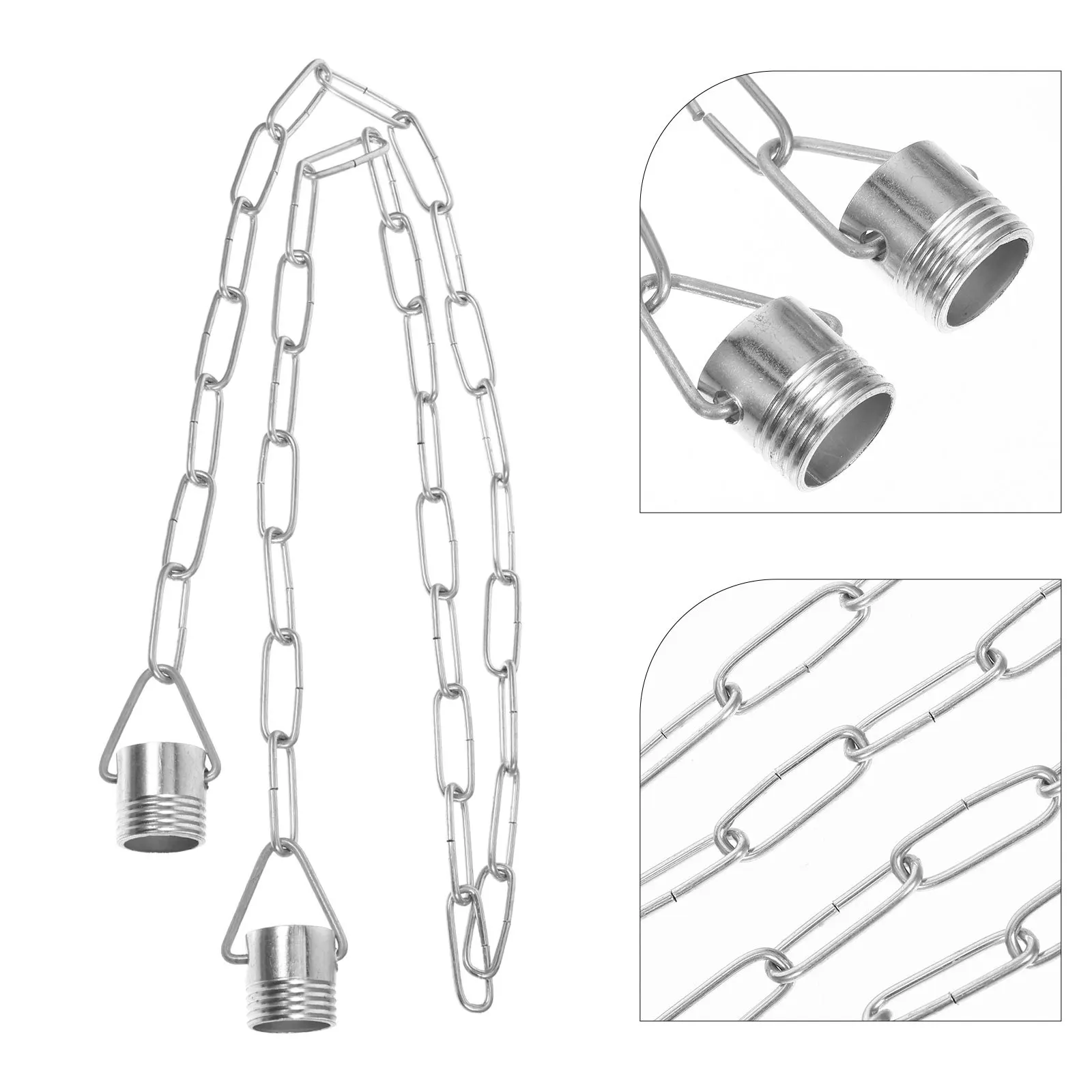 

2Pcs Galvanized Light Hanging Chain Adjustable Length Durable Metal Chain for Factory Warehouse Fence Gate Lock