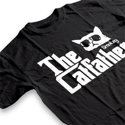 Coolmind U0129-T2 Exclusive Graphic Cat Print Men T Shirt Casual Funny Cat Print Men Tshirt Cool 100% Cotton Unisex Tee Shirts