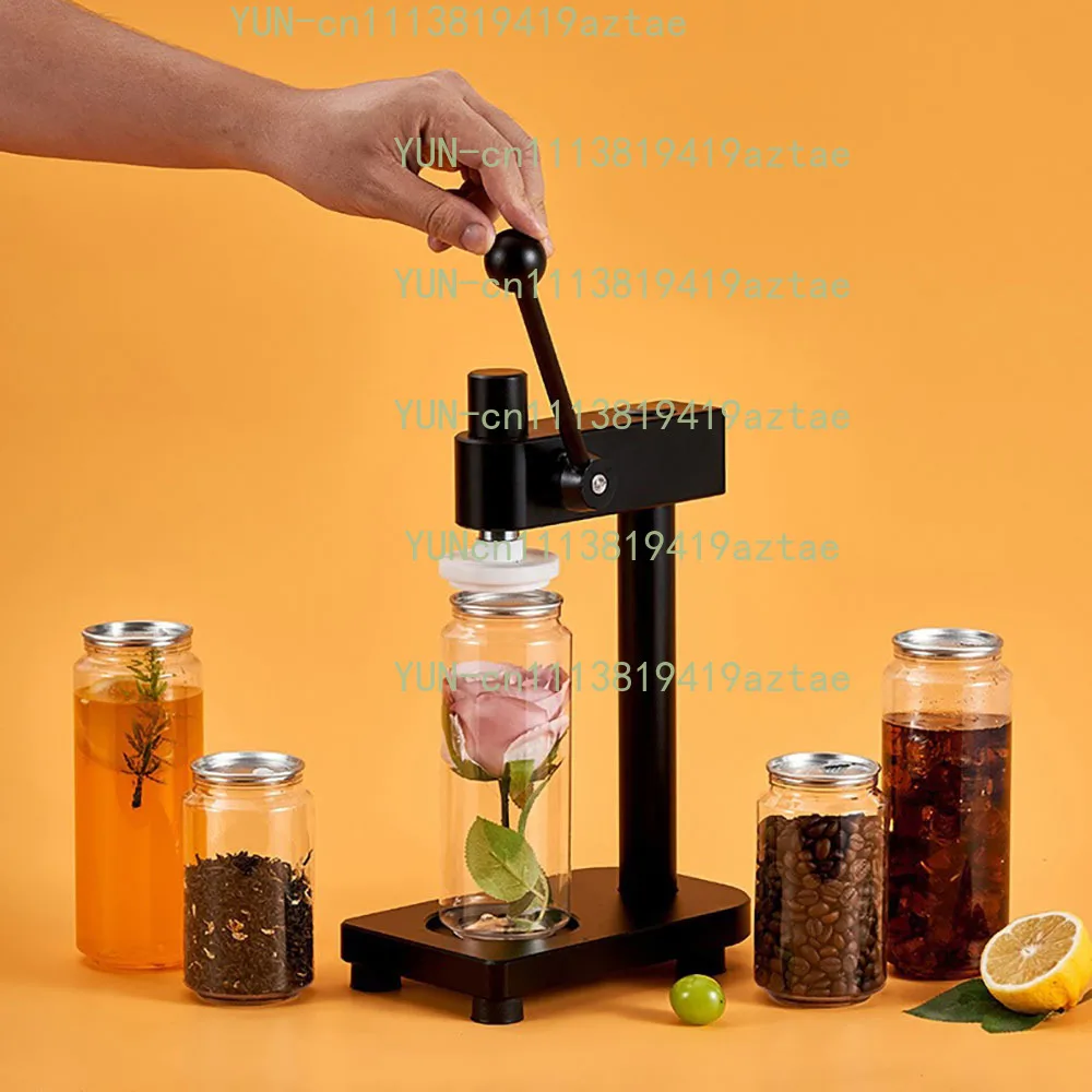 Commercial Manual Press Can Sealer Machine Milk Tea Drink 55mm PET Can Capping Machine Kitchen Tools Height-adjustable