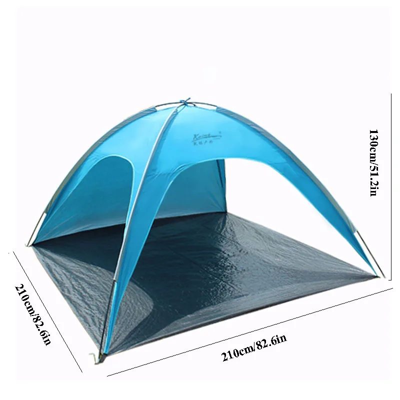 Kaima 2-3Persons Portable Ultralight Summer Beach Tent Foldable Outdoor Camping Pergola with 3open Doors Silver Coated Sunscreen