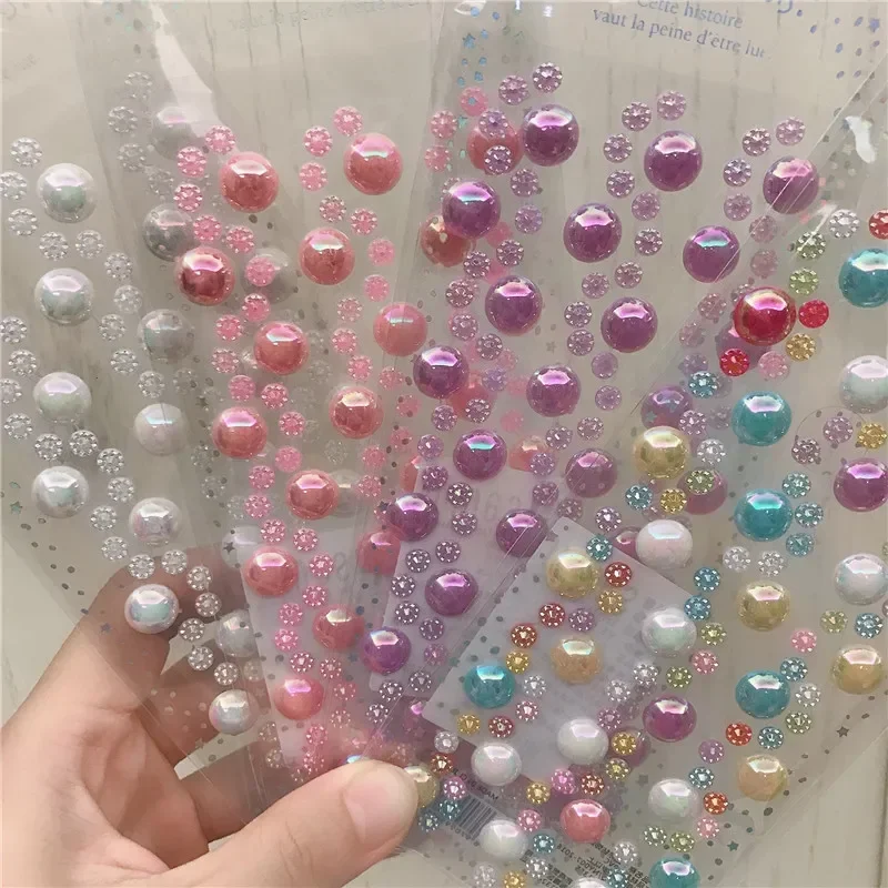 1pcs 3items Acrylic Diamond Bracelet Sticker for Children Playing House Princess Reward DIY Adhesive 3D Decorations