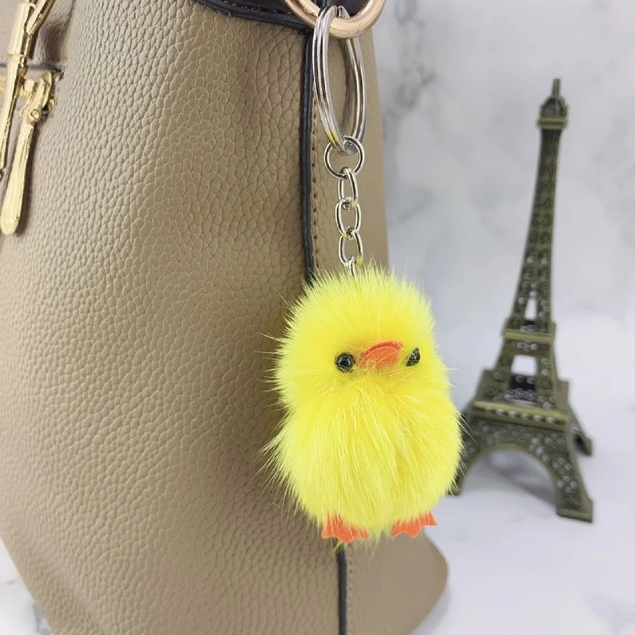 Creative and Cute Chicken Plush Car Keychain Pendant Women\'s Bag Pendant Cut Keychain Best Friend Gift