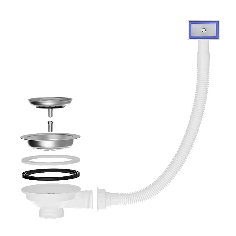 

Kitchen Sink Drain Downcomer with Overflow Prevention 110114MM Stainless Steel Strainer Designed for Easy Maintenance
