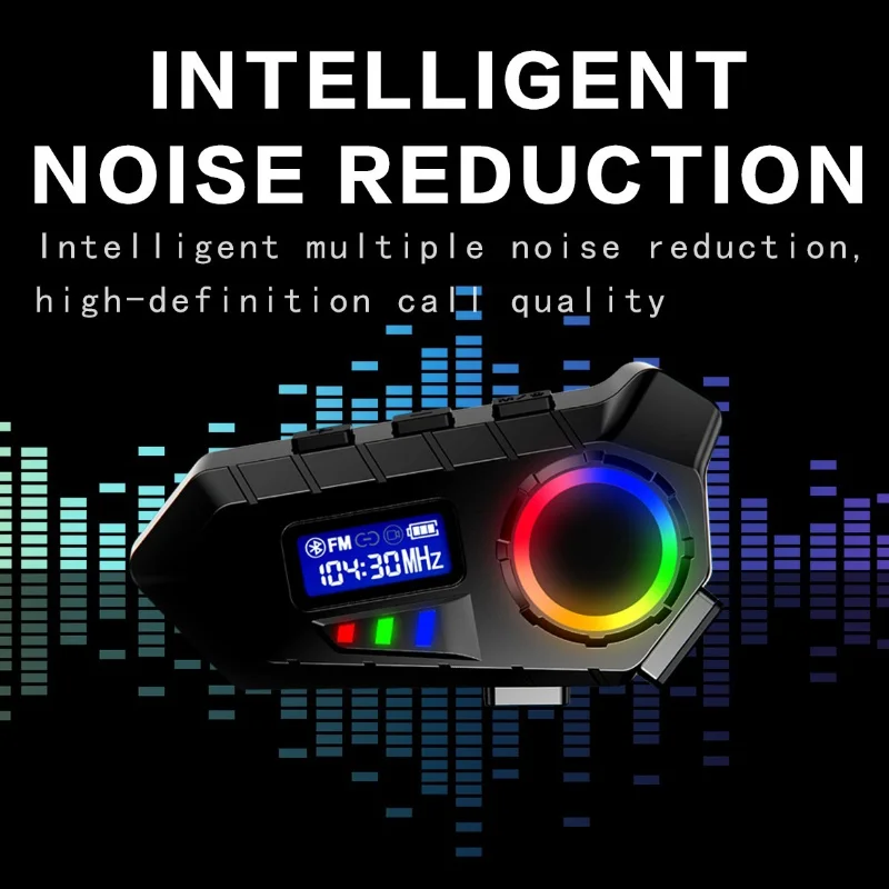 Kebidumei X3 Motorcycle Helmet Headset FM Radio Wireless MP3 Player RGB Light Earphone With Soft Hard Mic for Universal Helmet