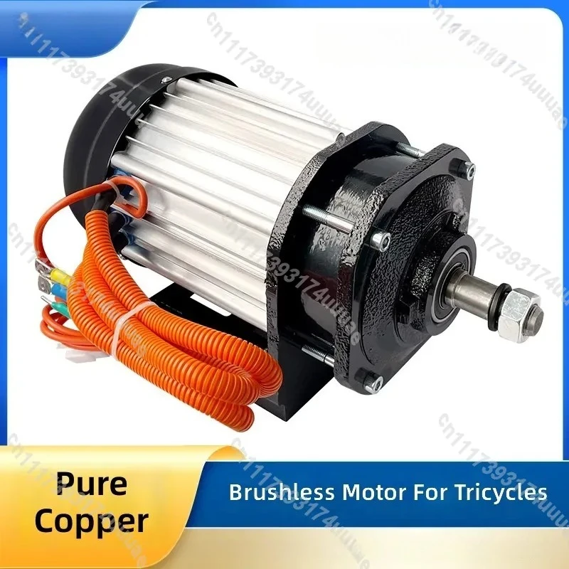 For Electric Tricycle Motor 1500W Permanent Magnet Brushless Central Hub Motor Compatible with 48V 60V 72V Battery Powered