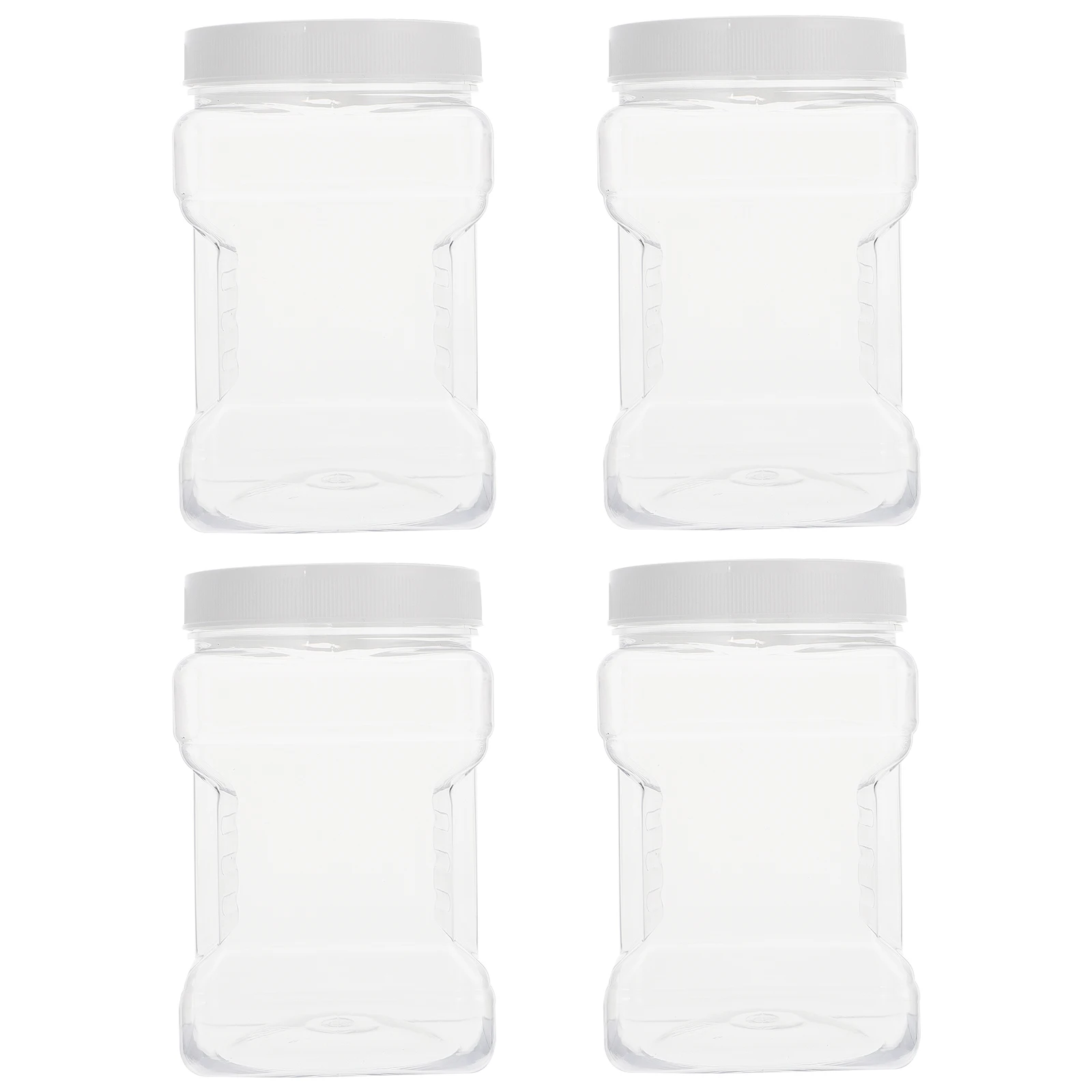 

4pcs 1000Ml Food Grade Pet Bottles Transparent Plastic Storage Jars For Honey Jam Spices Kitchen Food Containers