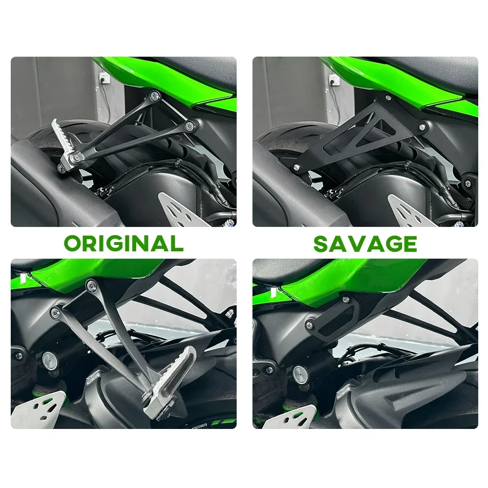 ZX6R Rear Footrest Exhaust Hanger Bracket For KAWASAKI Ninja ZX-6R ZX600 ZX636 2011-2025 Motorcycle Foot Peg Blanking Plate