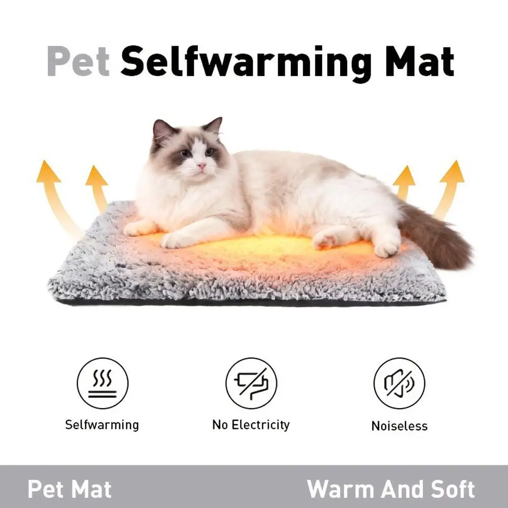 Self Warming Cat Bed Self Heating Cat Dog Mat Pet Pad Self Heated Cat Bed for Indoor Outdoor Pets, Non Slip Bottom, No Plug