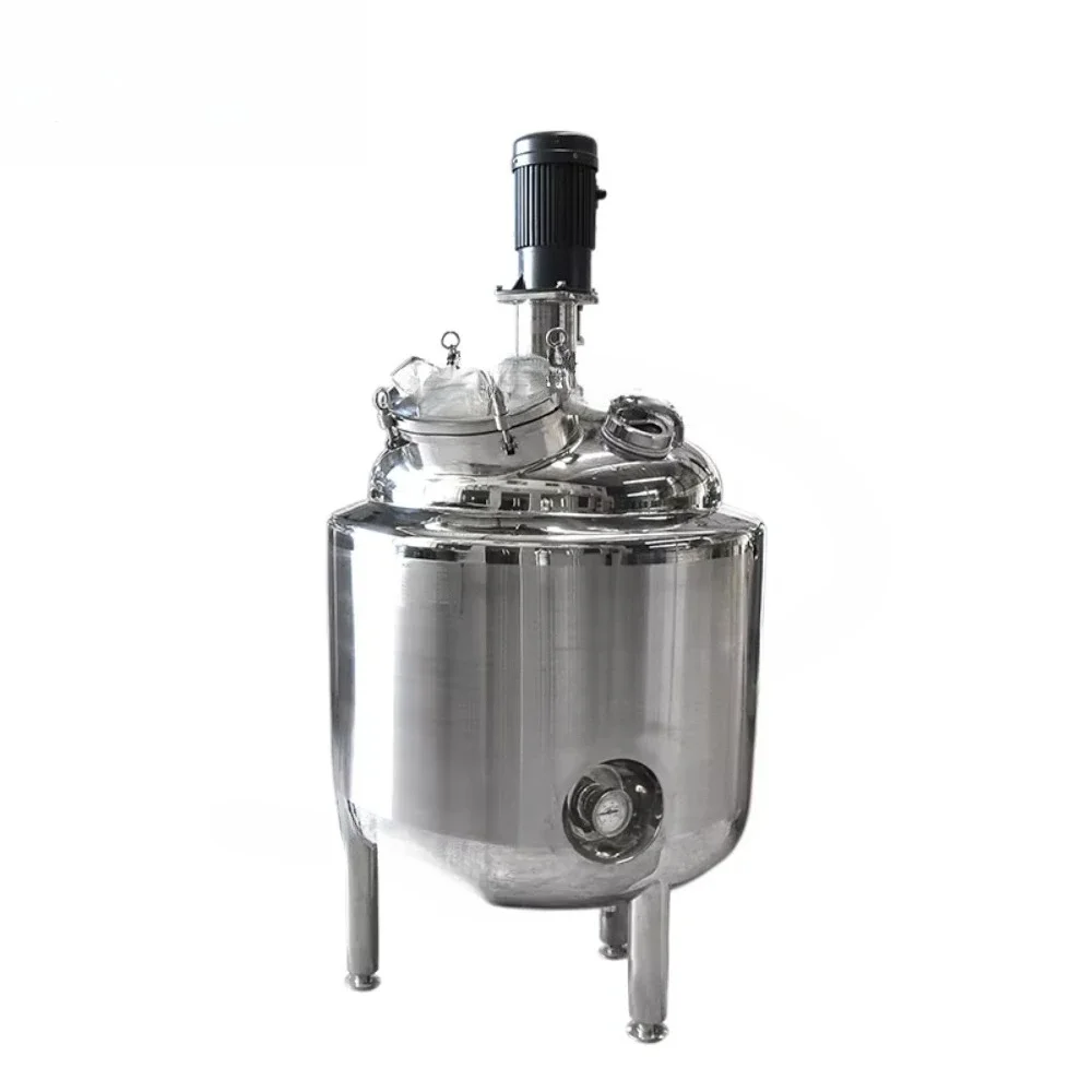 Stainless steel juice mixing tank with paddle mixer jacket pressure mixing vessel beverage wine processing machinery