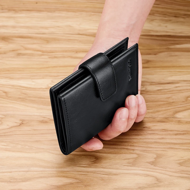 Mini leather card holder men's short card bag multifunctional wallet