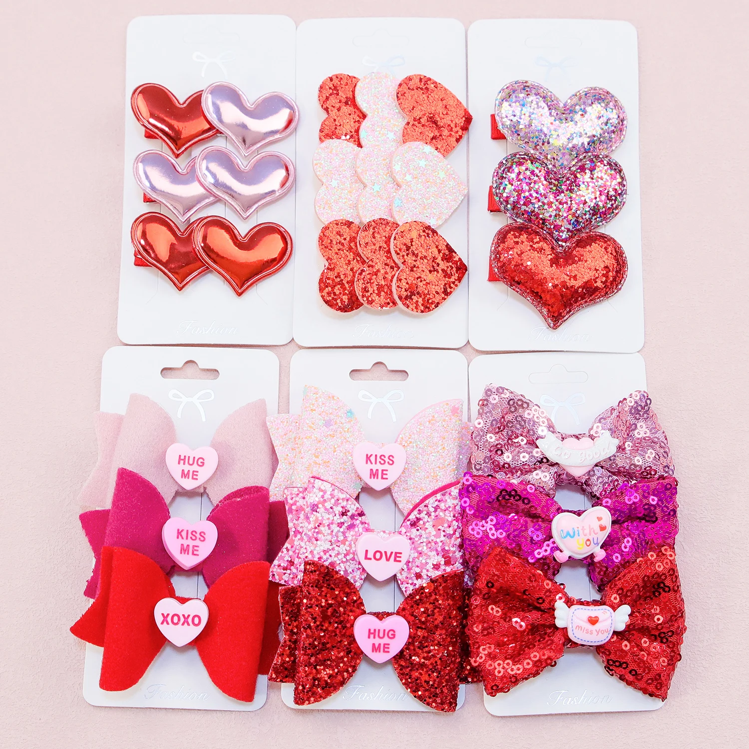 3 stks/set Meisjes Valentijnsdag Haarelastiekjes Kinderen Haarspeldjes Hart Strikken Haarspeldjes Clips Valentijnsdag Strikken Party Haaraccessoires