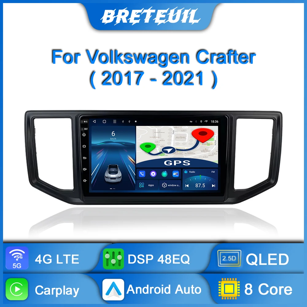 Car Radio For Volkswagen Crafter 2017 2018-2021 Android Multimedia Video Player Navigation GPS Carplay Touch Screen Auto Stereo