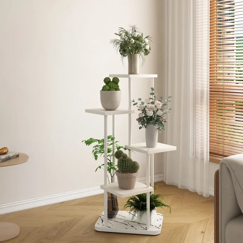 Nordic wrought iron living room multi-layer flower stand indoor home balcony decoration shelf simple wind hanger green dill