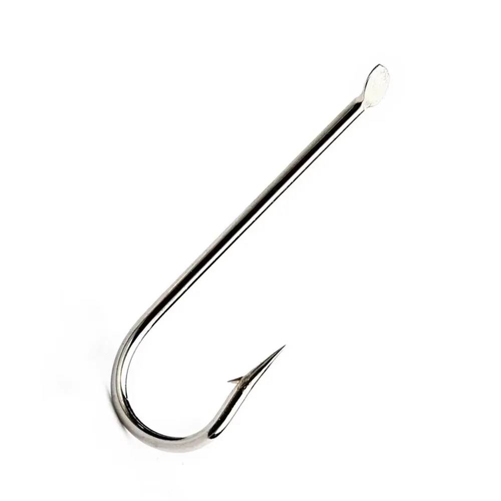 NGB 1799N High Carbon Steel Flatted Round Hook 100pcs/lot 1#-10# Barbed Hook Jigging Carp Fishing Tackle Bent Hook