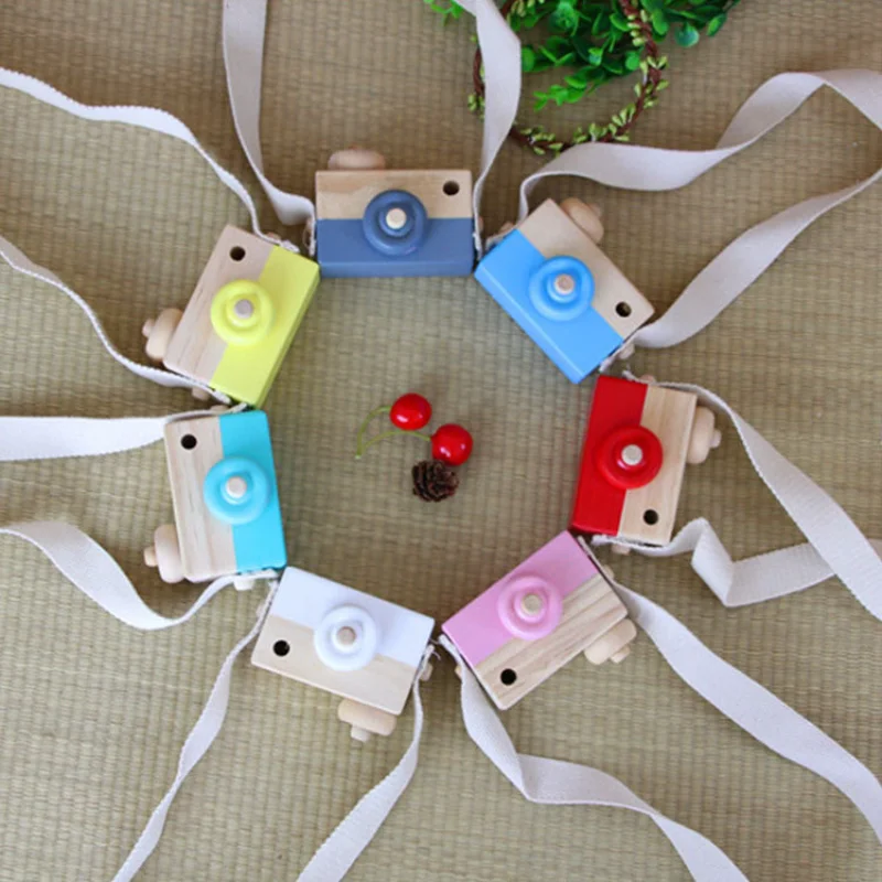 Wooden Fashion Camera Baby Toys Pendant Baby Block Montessori Toys for Children Wooden DIY Presents Nursing Gift Outdoor Toys