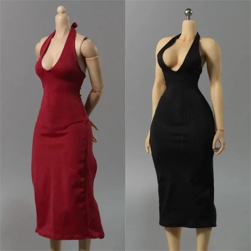 

1/6 Scale Beauty Hottie Clothing Model Hanging Neck Straps Evening Gown for 12'' TBL Action Figures Body Decoration DMTOYS