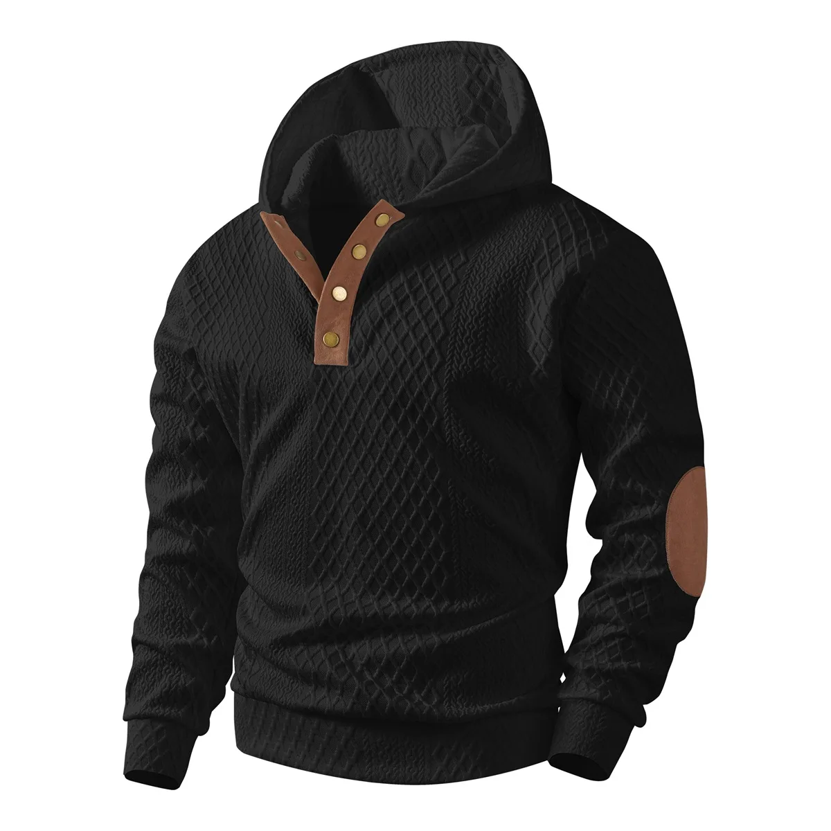 Autumn Winter Heavyweight Hoodie Men Vintage Hooded Hoodies Loose Pull On Loose Sweatshirt Male Knit Streetwear Hooded Pullovers