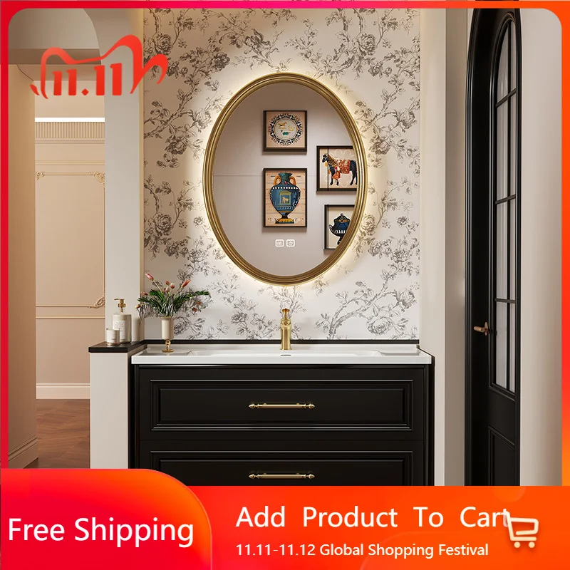 

Французский Ретро Шкаф Для Ванной Комнаты Стоячий Антикварный Ванная Комната Туалет Раковина Дубовый Органайзер Зеркало Роскошная Умная Мебель Banyo Dolabi
