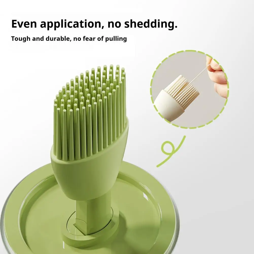 Bbq Brush Glass Oil Bottle with Silicone Brush Easy-fill Wide Mouth Oil Dispenser Food Grade Vinegar Jar for Barbecue Cooking