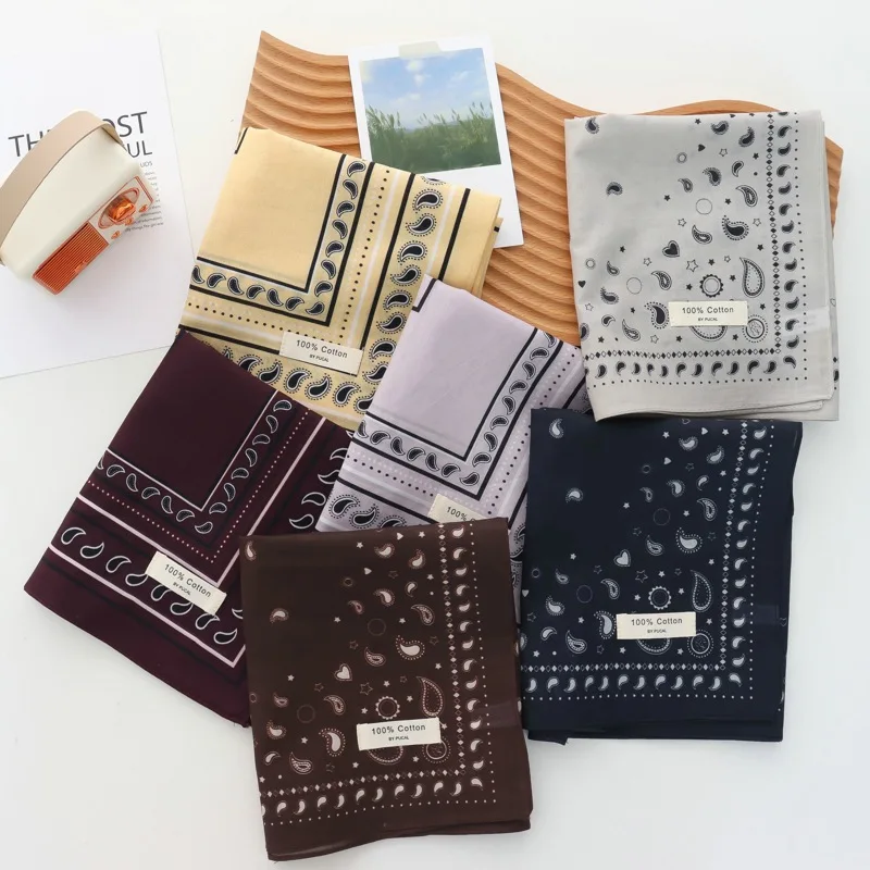 

2025 New Fresh Breathable Full-Cotton Kerchief Women's Soft Literary Decoration Small Square Scarf Retro Easy Matching Headband