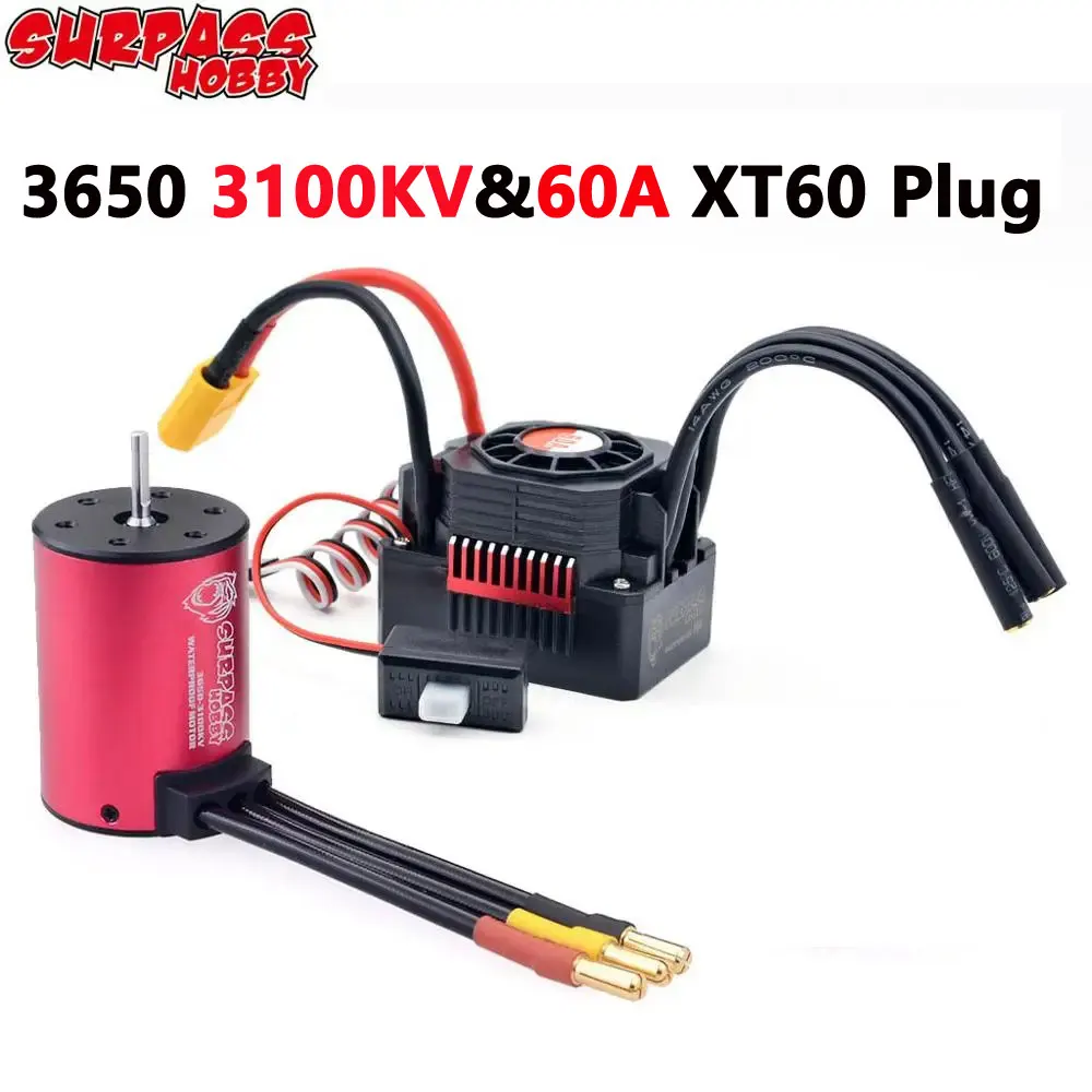 Overtref Hobby KK 3650 Combo waterdichte borstelloze motor 7700/6900/4500/3600/3100KV 3,175 mm as met 60A/120A ESC voor 1/10 RC auto