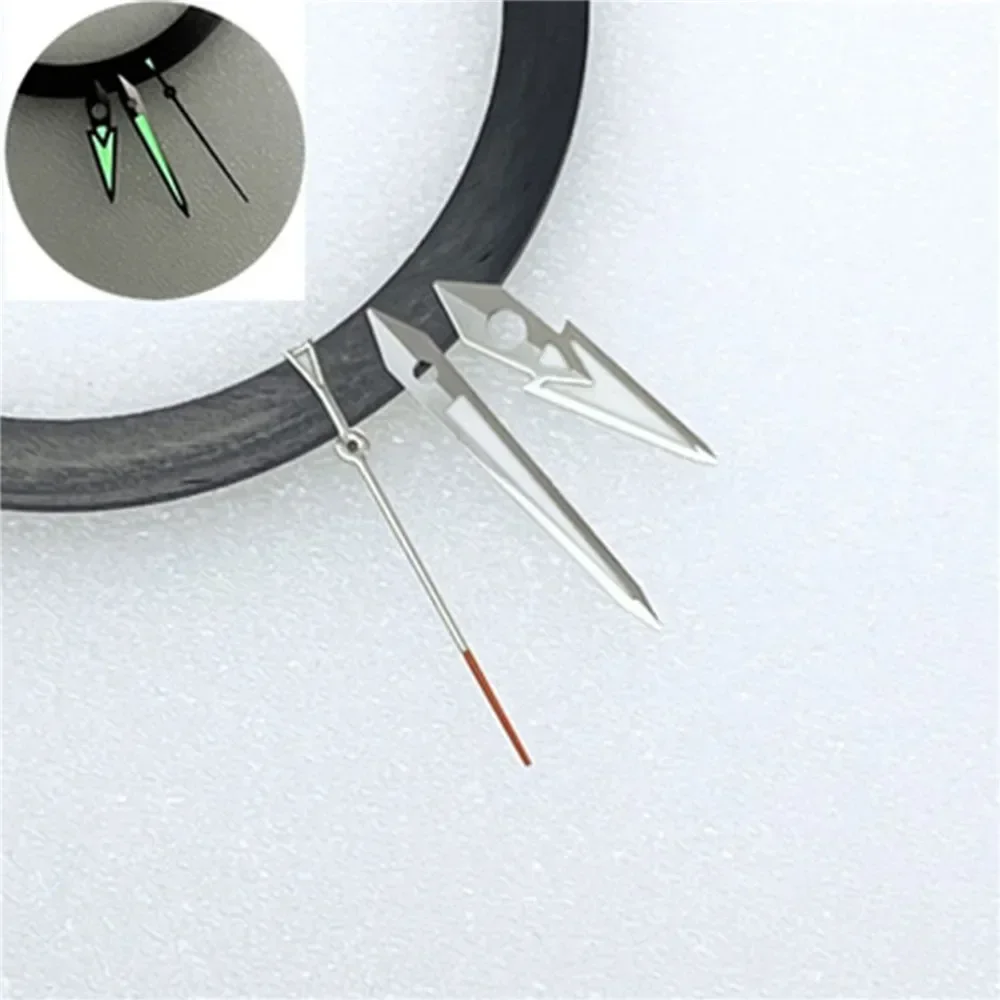Manecillas luminosas verdes fuertes para reloj, accesorio para aplicar a NH35, NH36, 4R35, 4R36, tamaño de movimiento: 9mm x 12. Nuevo bricolaje de 5mm x 13mm