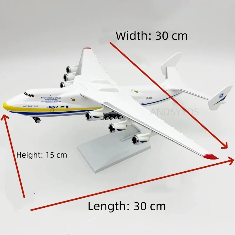 Aviation Plane Antonov AN-225 Airways 30cm 1/280 Scale Resin Airplane Model Miniature With Wheel & Landing Gear Aircraft Display