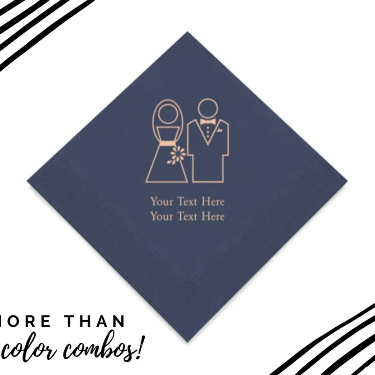 Custom Printed Wedding Napkins - Bride and Groom Personalized Wedding Napkins - Cocktail Wedding Napkins - Luncheon Wedding Napk