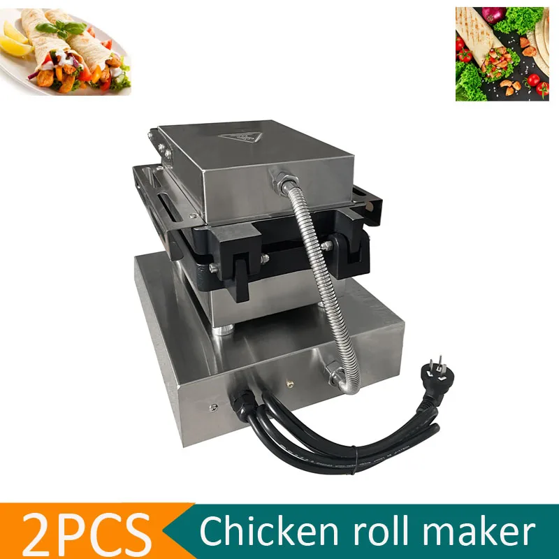 110V 220V Hand Grab Cake Machine Chicken Rolls Rolling Waffle Maker Machine Hot Selling Mexican Chicken Vol Skewer Burrito Maker