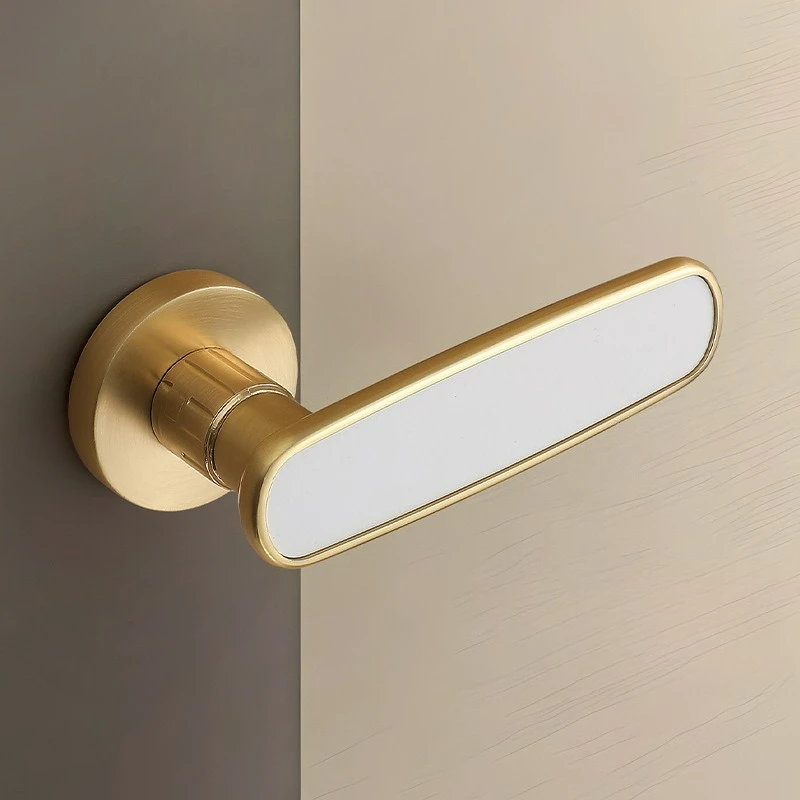 

Modern Minimalist Bedroom Gold Door Lock, Indoor Household Magnetic Suction Silent Handle Lock