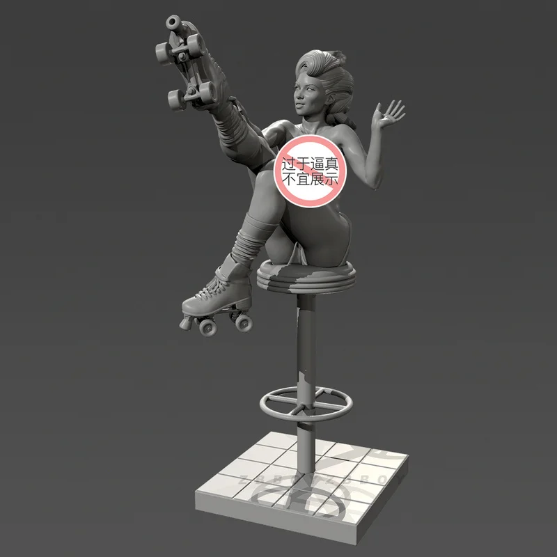 

50mm 75mm 90mm Resin Model Figure Miss Pulley Gk Micro Miniature 3d Printed White Model Toy Unassembled And Unpainted Kit