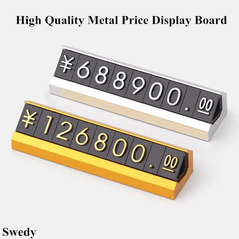 High Quality Jewelry Store Metal Base Pricing Cubes Tag Display Stand Plastic Price Number Sign Holder Stand