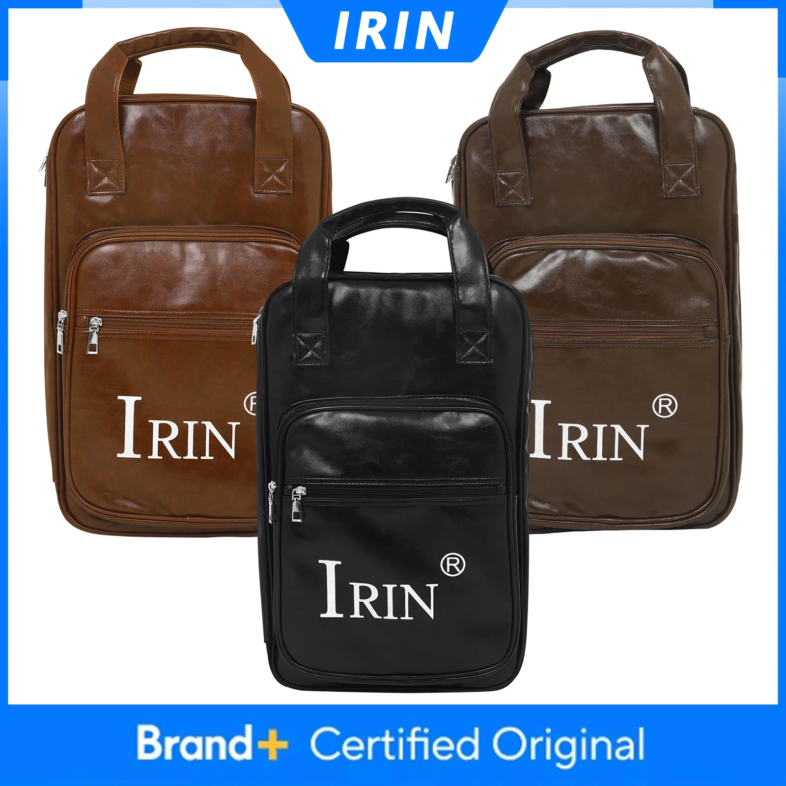 Bolsa para baquetas IRIN W-70, bolso de mano de cuero PU, estuche para transportar baquetas, mochila, bolsa para partituras, accesorios para instrumentos de percusión