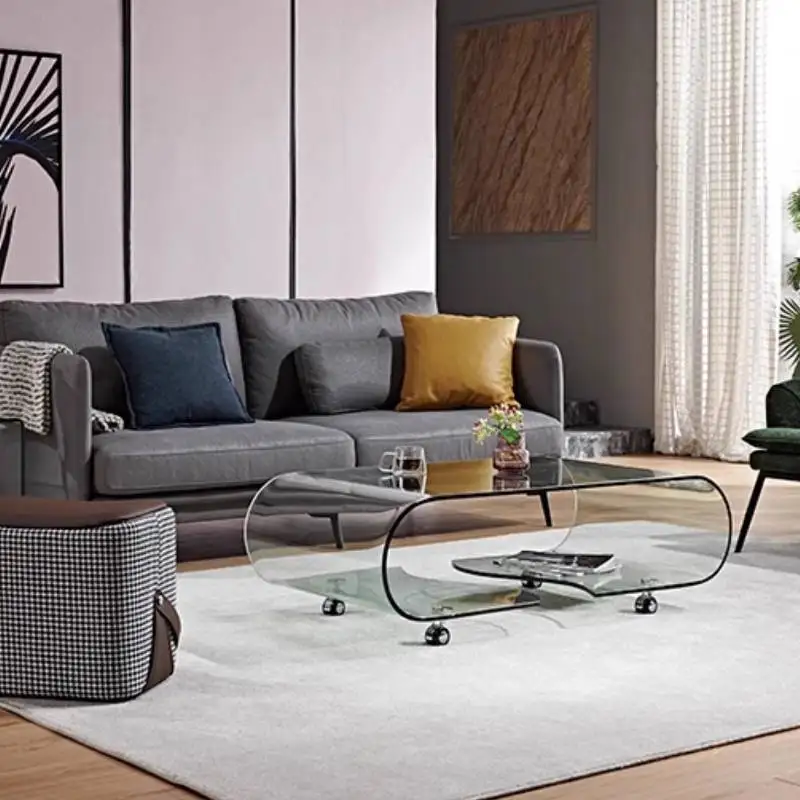 

Rectangular Glass Coffee Tables Storage Nordic Modern Living Room Coffee Tables Luxury Designer Tavolino Da Salotto Furniture