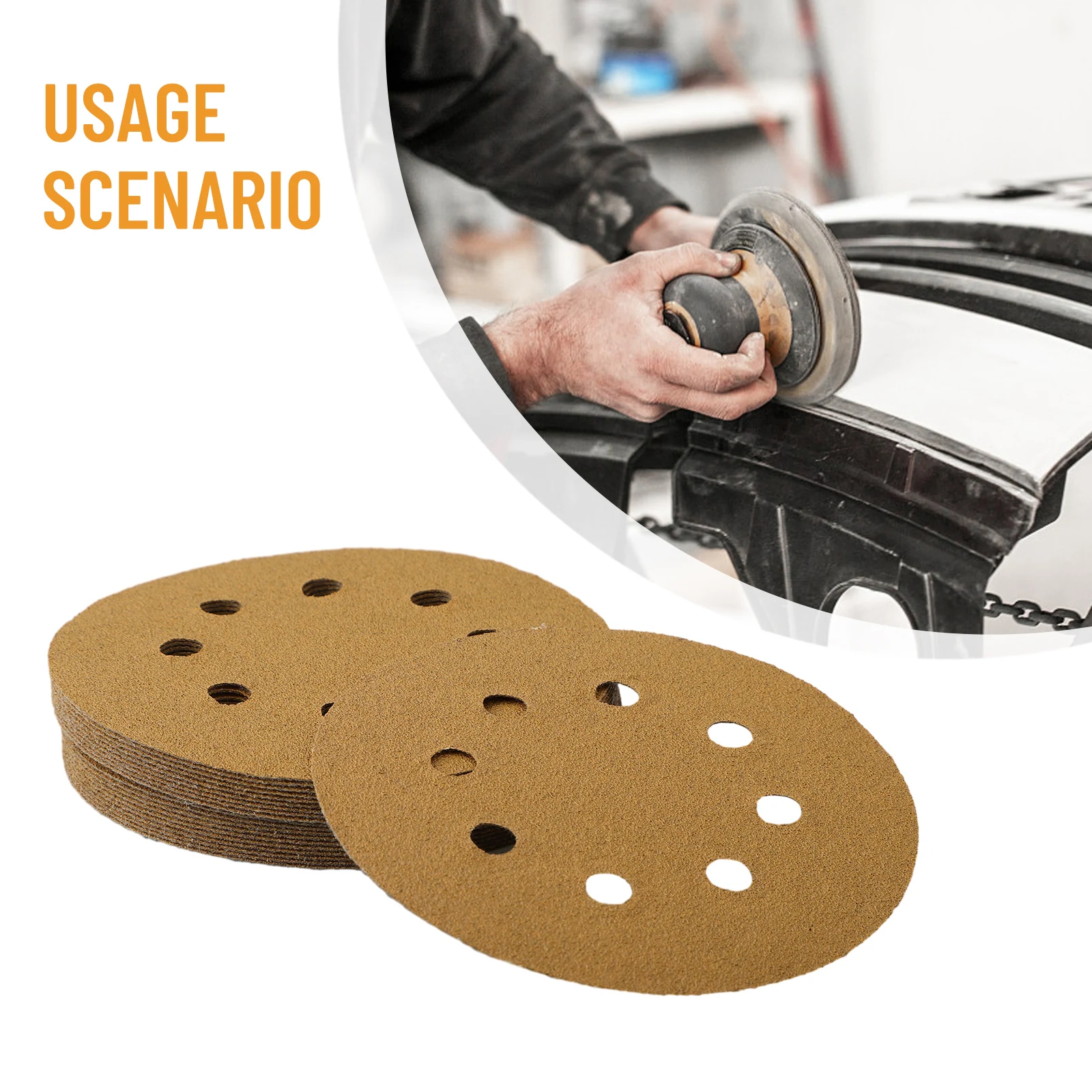 

20pcs 8-Hole 125mm Sanding Discs Sanding Polishing Sandpaper 80/120/180/240/320/400/600Grit For Metal Polishing Tools ﻿