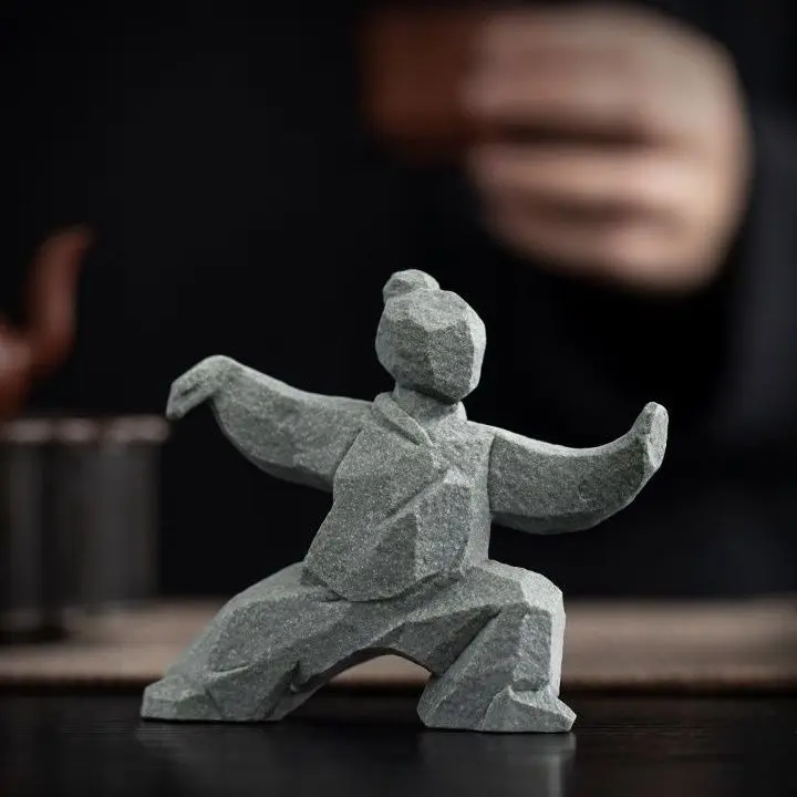 Neue chinesische Stil Tai Chi Kung Fu Kampfkunst Charakter kreative Ornamente für Zuhause, Desktop, Teetischdekorationen – Detail 6