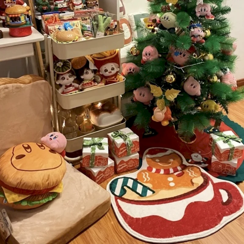 VIKAMA Gingerbread, Hot Cocoa Floor Mat, Shaped Anti Slip And Absorbent Soft Carpet, Circular Entrance, Home Decoration
