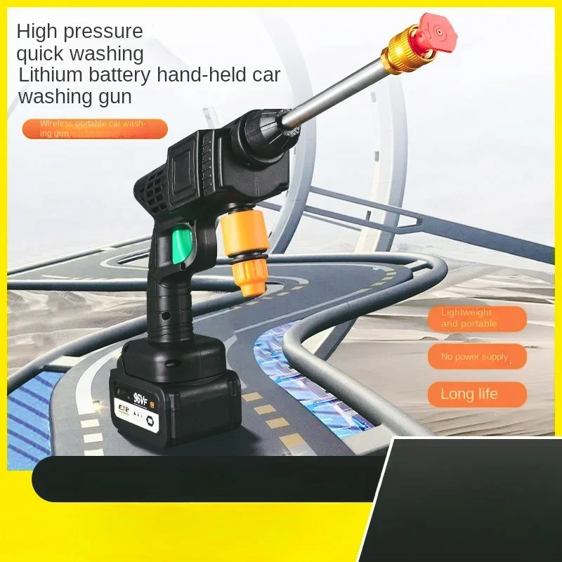 Hidrolavadora Inalámbrica  Alta Potencia y Alto Voltaje, Recargable, con Batería  Litio, Pistola  Agua para Lavado  Autos