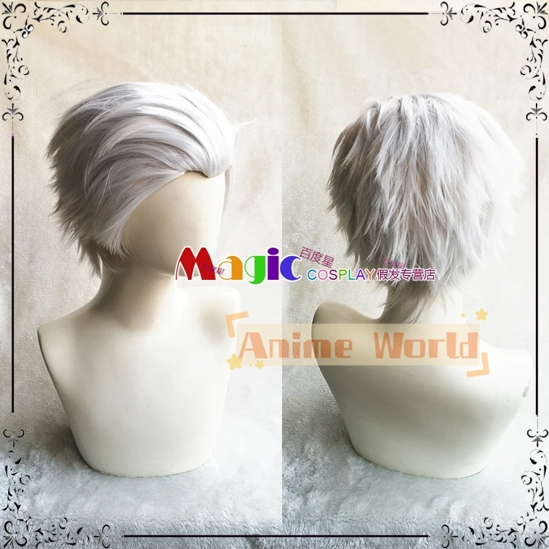 Anime Hidan Cosplay Wig Urokodaki Sakonji Cosplay Wig Silver Gray Synthetic Short Hair Halloween