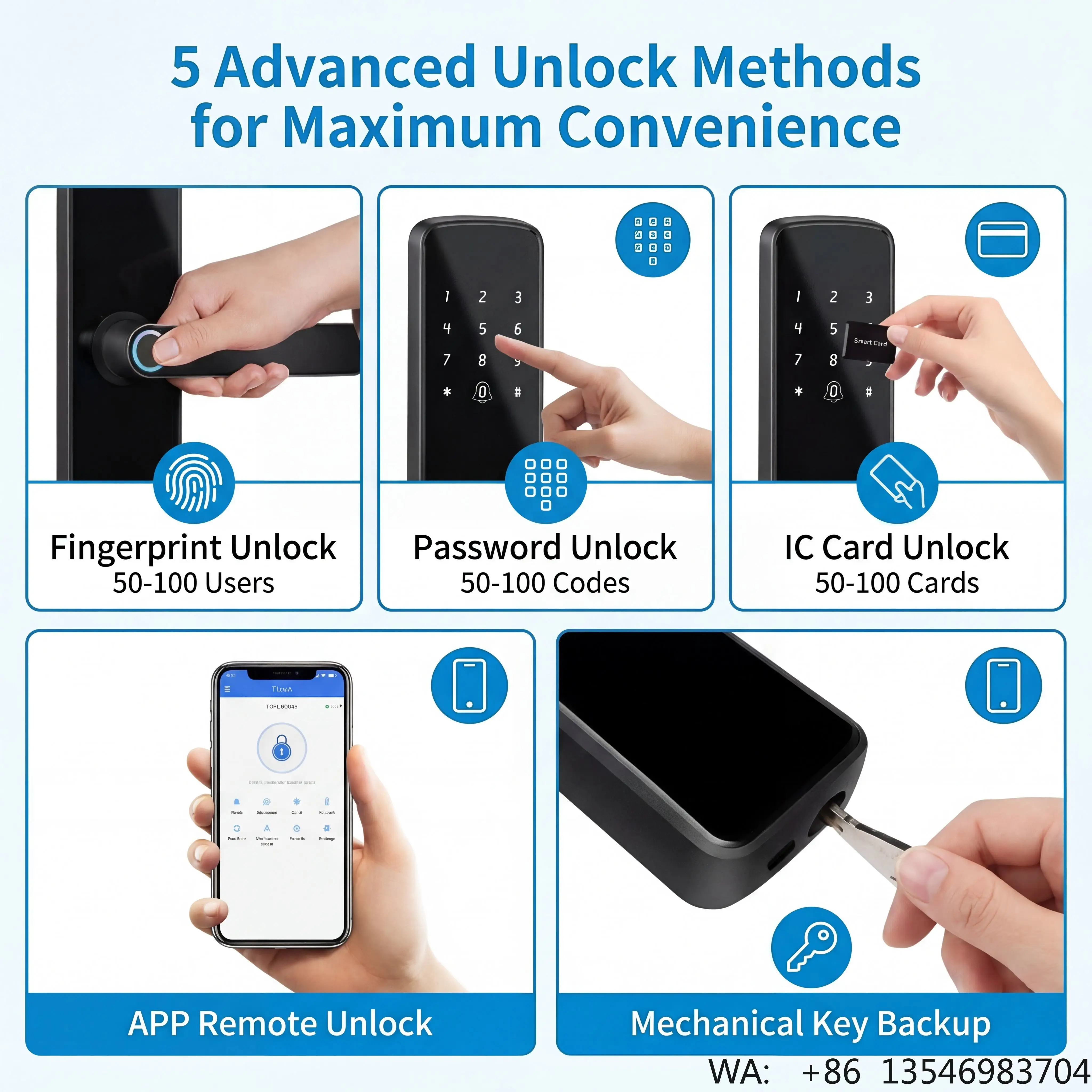 セキュリティデジタル電気電子ハンドルデジタルTuya WIF - Digital Door Lock Fingerprint Handle のレビューと価格