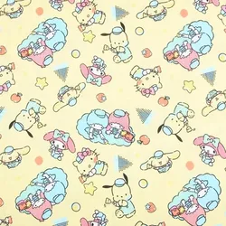 Cartoon Hello Kitty Fabric for Sewing and Needlework, Home Textile,DIY Patchwork, Material by Half Yard, 100 Cotton