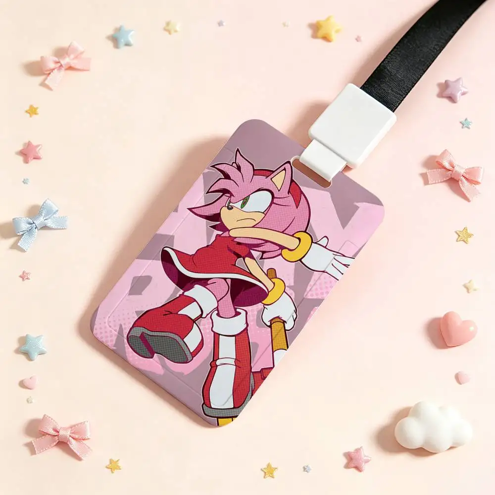 S-Sonic The Cool H-Hedgehog-S NFC Contactless Sliding Card Sleeve For Student Cards, Bus Cards, ID Cards, And Work Permits