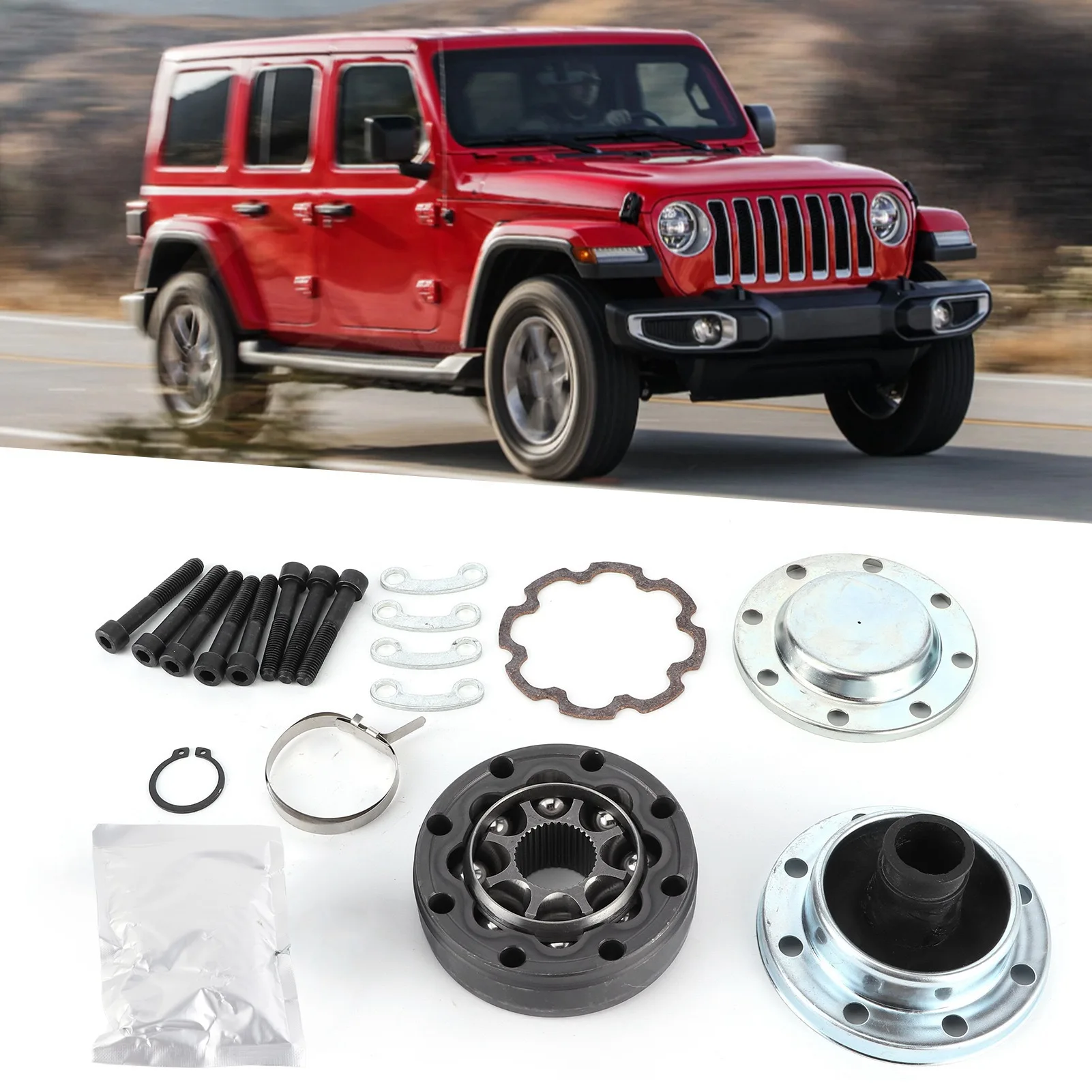 Car Driveshaft CV Joint Kits 932‑306 Propeller Shaft Head Replacement Fit for JK Wrangler 2007‑2018 52123553AA 52123558AA